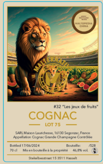 cognac #32 &quot;Les jeux de fruits&quot; (Lot 75) - Malternative Belgium (Laurichesse) - 46,8% - 70cl