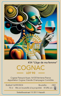 cognac #34 &quot;L&#039;&acirc;ge de ma femme&quot; (Lot 90) - Malternative Belgium (Fran&ccedil;ois Voyer) - 47,8% 3cl