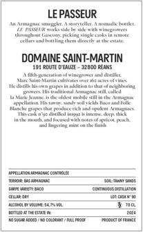 Armagnac Le Passeur - St-Martin - 1992 - 54,7% - 70cl