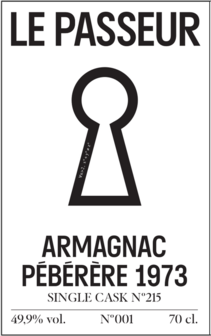 Armagnac Le Passeur - P&eacute;b&eacute;r&egrave;re - 1973 - 49,9% - 70cl