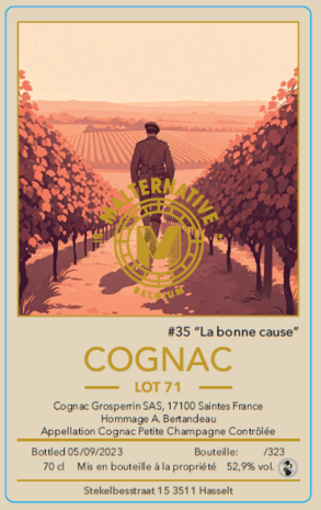 cognac #35 "La bonne cause" (Lot 71) - Malternative Belgium (Grosperrin/Bertandeau) - 52,9% 3cl