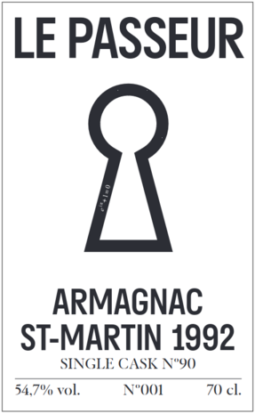 Armagnac Le Passeur - St-Martin - 1992 - 54,7% - 70cl